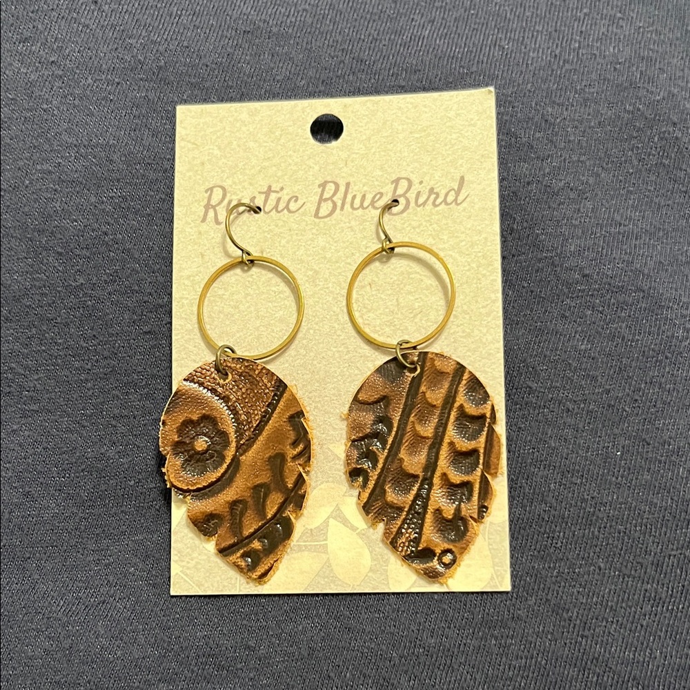 Blue Bird Gold Earrings